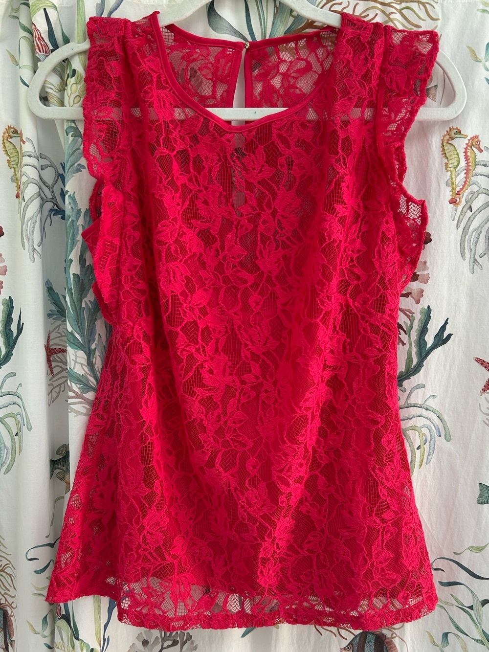 White House Black Market Sleeveless Lace Top